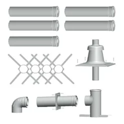 WOLF Paket C33x Für Konzentrische Luft-/Abgasführung In Schacht - DN 60/100 - Abdeckung In Kunststoff