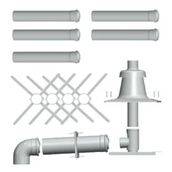 WOLF Paket C93x Für Abgasleitung In Schacht Weiß Steckbar - DN 60/100 - Abdeckung In Kunststoff