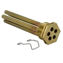 WOLF Messing-Tauchhülse 1'' Für 5 Temperatur-Fühler - Tauchrohr-Innen-Ø 7 Mm - L 130 Mm - Mit Halteklammer