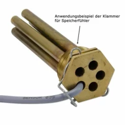 WOLF Messing-Tauchhülse 1'' Für 5 Temperatur-Fühler - Tauchrohr-Innen-Ø 7 Mm - L 130 Mm - Mit Halteklammer -Wolf Verkaufsgeschäft ZH0600842S 3