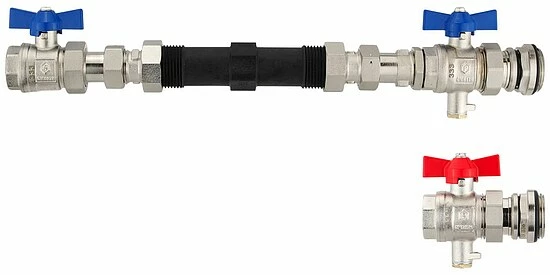 Anschluss-Set Für Wärmezähler Mit 1 Zoll-Gewinde - 130 Mm - Durchgangsform 1 Anschluss-Set Für Wärmezähler Mit 1 Zoll-Gewinde - 130 Mm - Durchgangsform