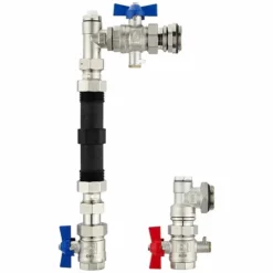 Anschluss-Set Für Wärmemengenzähler Mit 1 Zoll-Gewinde - 130 Mm - Winkelform