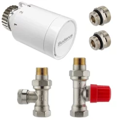 Anschluss-Set Für Vertikal- & Badheizkörper - Durchgangsform, Thermostatventil Zur Seite, Rechts O. Links
