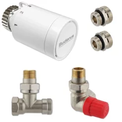 Anschluss-Set Für Vertikal- & Badheizkörper - Winkel-Eck, Thermostatventil Zur Seite, Rechts