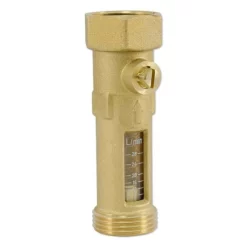 Durchflussmengenbegrenzer Für Heizung Und Solar - 1'' AG X 1'' IG Mit Überwurfmutter Flachdichtend - Anzeige 8 Bis 28 L/min - Max.