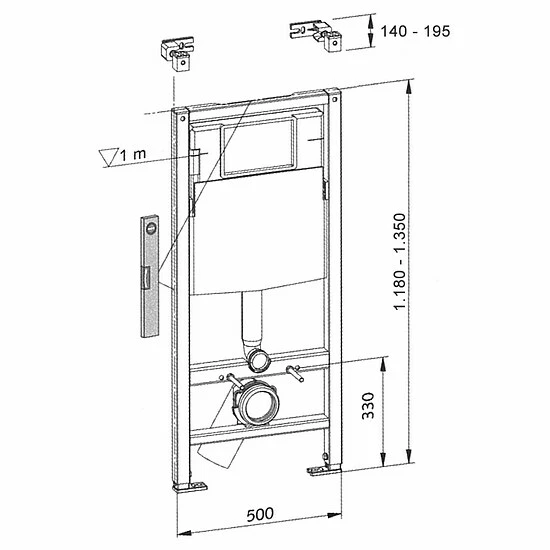 Wand-WC Trockenbau-Element 118 Cm Mit Geberit-Spülkasten Sigma UP320 - Inkl. Wandbefestigung 2 Wand-WC Trockenbau-Element 118 Cm Mit Geberit-Spülkasten Sigma UP320 - Inkl. Wandbefestigung – Bild 2