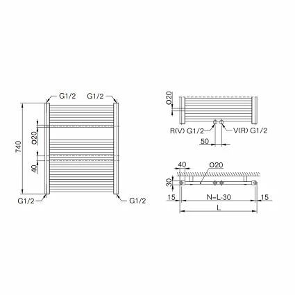Badheizkörper Buderus Therm Direct Mit Mittelanschluss - Höhe 740 Mm X Breite 450 Mm 2 Badheizkörper Buderus Therm Direct Mit Mittelanschluss - Höhe 740 Mm X Breite 450 Mm – Bild 2