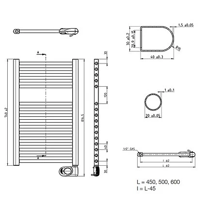 Elektro-Badheizkörper Buderus Therm Direct E Mit Raumtemperaturregler - Höhe 740 Mm X Breite 500 Mm 2 Elektro-Badheizkörper Buderus Therm Direct E Mit Raumtemperaturregler - Höhe 740 Mm X Breite 500 Mm – Bild 2