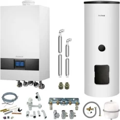Buderus GB172i.2 Logaplus Gas-Brennwert Paket W24S Mit Regelung BC400 Und Solar-Warmwasserspeicher SM310 - 15 KW - 7739621322