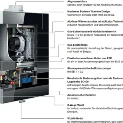 Buderus GB192i.2 Logaplus Gas-Brennwert Paket W50 Weiß Mit Regelung BC400 Und Warmwasserspeicher SU160 - 35 KW - 7739621199 -Wolf Verkaufsgeschäft buderus gb192i2 weiss su160 7