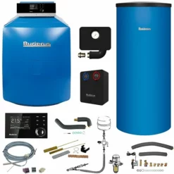 Buderus GB125 Logaplus Öl-Brennwert Heizungspaket K32 Mit Regelung RC310 Und Warmwasserspeicher SU 200, 35 KW