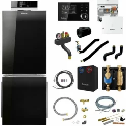 Buderus KB195i Logaplus Öl-Brennwert Heizungspaket K78 Mit Regelung RC310, Mischermodul Und Warmwasserspeicher L 135, 25 KW