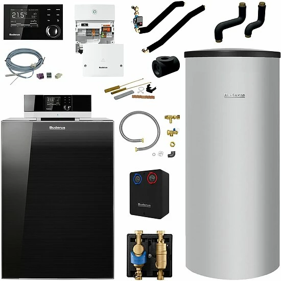 Buderus KB195i Logaplus Öl-Brennwert Heizungspaket K80 Mit Regelung RC310, Mischermodul Und Warmwasserspeicher SU 160, 25 KW 1 Buderus KB195i Logaplus Öl-Brennwert Heizungspaket K80 Mit Regelung RC310, Mischermodul Und Warmwasserspeicher SU 160, 25 KW