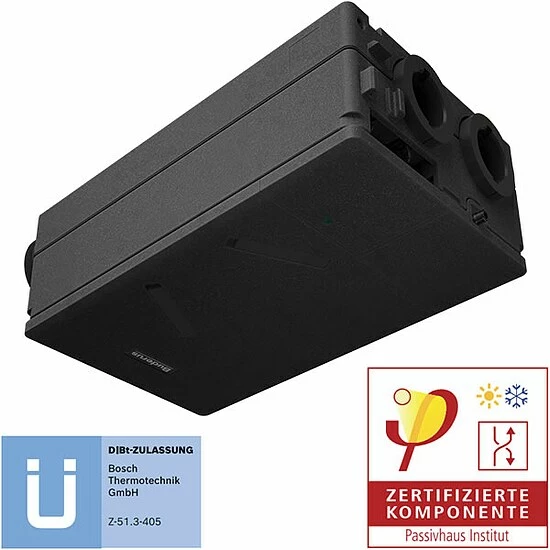 Buderus Kompakt-Lüftungsgerät Logavent HRV156-120 K BS Mit VC310 Und Automatischem Sommer-Bypass - 30 Bis 165 M³/h - 7739621524 2 Buderus Kompakt-Lüftungsgerät Logavent HRV156-120 K BS Mit VC310 Und Automatischem Sommer-Bypass - 30 Bis 165 M³/h - 7739621524 – Bild 2