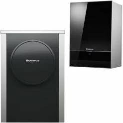 Buderus Luft-Wasser-Wärmepumpe Logatherm WLW196i.2-6 AR E S+ Silent Plus Mit Integriertem Heizstab, Schwarz - 7739618623