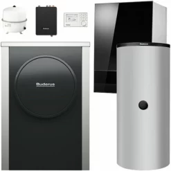 Buderus WLW196i.2-4 AR E S+ Logaplus Wärmepumpen-Paket WLW E5 Mit Pufferspeicher PRZ500.6 ES-B, Frischwasserstation Und Regelung SC300 - 7739618650