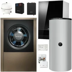 Buderus WLW196i-14 AR E Logaplus Wärmepumpen-Paket Mit Pufferspeicher PRZ750.6 ES-B, Frischwasserstation + Regelung SC300 Für Mischkreis - 7739613121