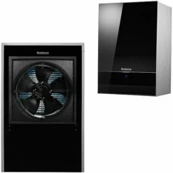 Buderus Luft-Wasser-Wärmepumpe Logatherm WLW196i-6 IR E Mit Integriertem Heizstab, Schwarz - 7739610125