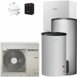 Buderus WPLS6.2 RE Logaplus Split Wärmepumpen-Paket WPLS.2-7 Mit Warmwasserspeicher SH290 RS-B + Pufferspeicher P120.5 Für Heizkreis - 7739613195