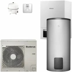 Buderus WPLS8.2 RE Logaplus Split Wärmepumpen-Paket WPLS.2-3 Mit Warmwasserspeicher SH290 RS-B + Bedieneinheit RC100H Für Heizkreis - 7739613035