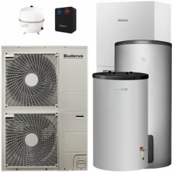 Buderus WPLS13.2 RE Logaplus Split Wärmepumpen-Paket WPLS.2-7 Mit Warmwasserspeicher SH400 RS-B + Pufferspeicher P200.5 Für Heizkreis - 7739613198