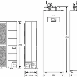 Buderus WPLS13.2 RT Logaplus Split Wärmepumpen-Paket WPLS.2-1 Mit Bedieneinheit RC100H Für Heizkreis - 7739606563 -Wolf Verkaufsgeschäft buderus waermepumpe WPLS2RT2 rc100 6 1