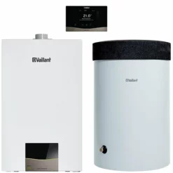 Vaillant Gas-Brennwert-Paket 1.65/2 EcoTEC Exclusive VC 25 CS/1-7 Mit Regelung VRC 720 Und 150 Liter Warmwasserspeicher VIH R - 0010040375
