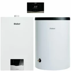 Vaillant Gas-Brennwert-Paket 1.718/2 EcoTEC Plus VC 15 CS/1-5 Mit Regelung VRC 720/2 Und 120 Liter Warmwasserspeicher VIH R - 8000014289