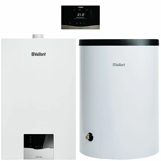 Vaillant Gas-Brennwert-Paket 1.718/2 EcoTEC Plus VC 15 CS/1-5 Mit Regelung VRC 720/2 Und 120 Liter Warmwasserspeicher VIH R - 8000014289 1 Vaillant Gas-Brennwert-Paket 1.718/2 EcoTEC Plus VC 15 CS/1-5 Mit Regelung VRC 720/2 Und 120 Liter Warmwasserspeicher VIH R - 8000014289