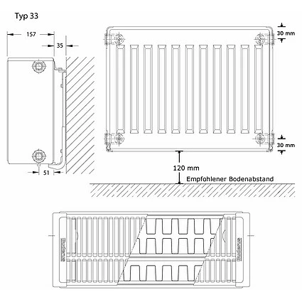 Buderus Logatrend C-Profil Kompakt-Heizkörper H 400 Mm L 800 Mm Typ 33 - 1142/727 Watt 5 Buderus Logatrend C-Profil Kompakt-Heizkörper H 400 Mm L 800 Mm Typ 33 - 1142/727 Watt – Bild 5