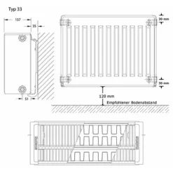 Buderus Logatrend C-Profil Kompakt-Heizkörper H 600 Mm L 1000 Mm Typ 33 - 1941/1228 Watt -Wolf Verkaufsgeschäft heizkoerper c profil 33 01 4 8