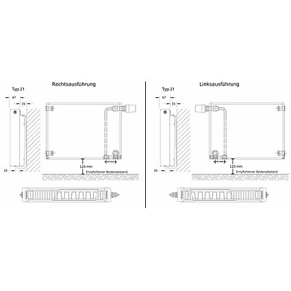 Ventil-Heizkörper Buderus Logatrend VC-Plan H 600 Mm L 500 Mm Typ 21 - 507/325 Watt - Rechtsanschluss 7 Ventil-Heizkörper Buderus Logatrend VC-Plan H 600 Mm L 500 Mm Typ 21 - 507/325 Watt - Rechtsanschluss – Bild 7