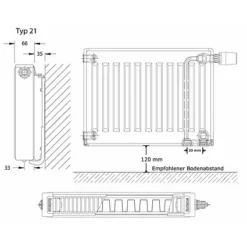 Buderus Logatrend VC-Profil Ventil-Heizkörper H 500 Mm L 1000 Mm Typ 21 - 911/580 Watt -Wolf Verkaufsgeschäft heizkoerper vc profil 21 01 6 27