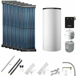 Buderus Solaranlage Logaplus S116 - 6 Kollektoren (7,32m²) SKR10 CPC Mit Kombispeicher Logalux P750 S Weiß - 7739612898