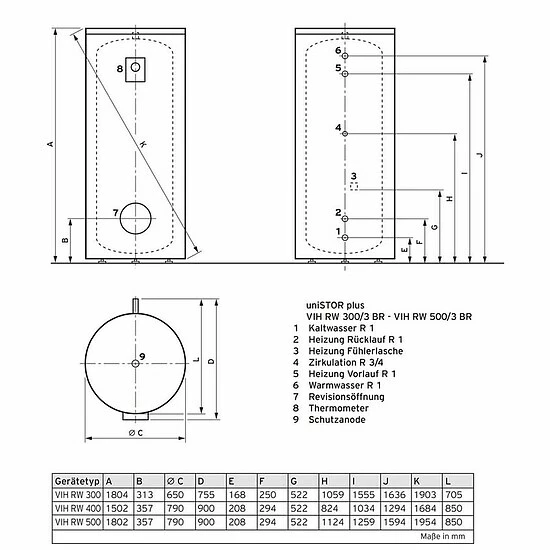 Vaillant Warmwasserspeicher UniSTOR Plus VIH RW 400/3 BR Für Wärmepumpe - Bodenstehend - 0010020646 3 Vaillant Warmwasserspeicher UniSTOR Plus VIH RW 400/3 BR Für Wärmepumpe - Bodenstehend - 0010020646 – Bild 3