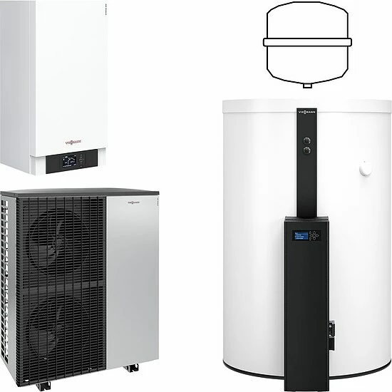 Viessmann Split Luft/Wasser-Wärmepumpe Vitocal 200-S AWB-E-AC 201.D13 400V Mit Regelung Vitotronic 200, Pufferspeicher 120-E SVW 600l + Frischwasser-Modul - Z015549 1 Viessmann Split Luft/Wasser-Wärmepumpe Vitocal 200-S AWB-E-AC 201.D13 400V Mit Regelung Vitotronic 200, Pufferspeicher 120-E SVW 600l + Frischwasser-Modul - Z015549