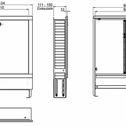 Unterputz - Verteilerschrank - Farbe Weiß - 2-3 Heizkreise -Wolf Verkaufsgeschäft vsu 4