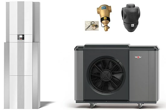 WOLF Wärmepumpen-Center-Paket CHC-Monoblock 10/200-35 Inklusive CHA10/400V, Warmwasserspeicher, Reihenpufferspeicher, Bedienmodul + Zubehör - 9146839W02 1 WOLF Wärmepumpen-Center-Paket CHC-Monoblock 10/200-35 Inklusive CHA10/400V, Warmwasserspeicher, Reihenpufferspeicher, Bedienmodul + Zubehör - 9146839W02